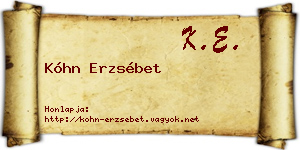 Kóhn Erzsébet névjegykártya